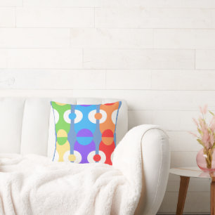 Coussin Vibes super Chaos colorés géométriques