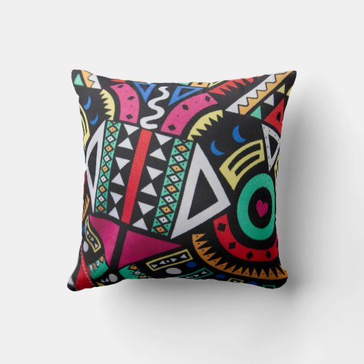Coussin Vibrant Afro-Centric Geometric Pattern – Bold Trib (Verso)