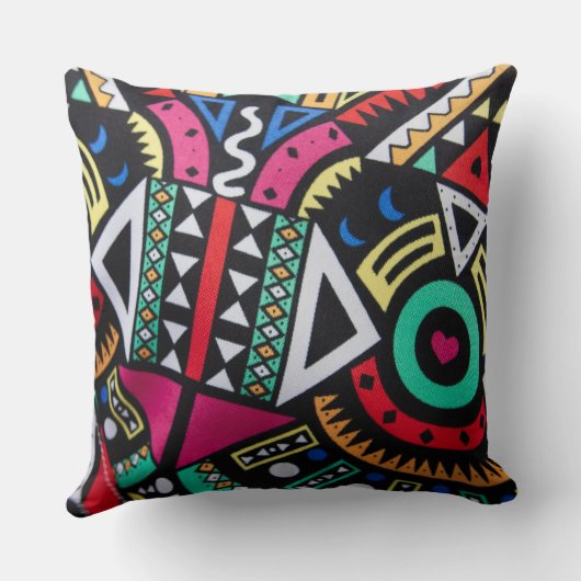 Coussin Vibrant Afro-Centric Geometric Pattern – Bold Trib (Verso)