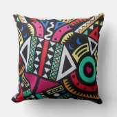 Coussin Vibrant Afro-Centric Geometric Pattern – Bold Trib (Recto)
