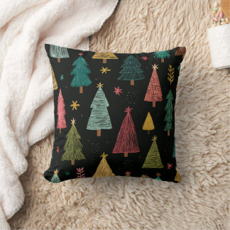 Coussin Vibrant Christmas Tree Forest
