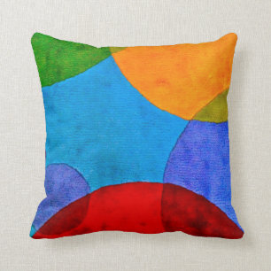 Coussin vibrant de couleurs primaires de motif de