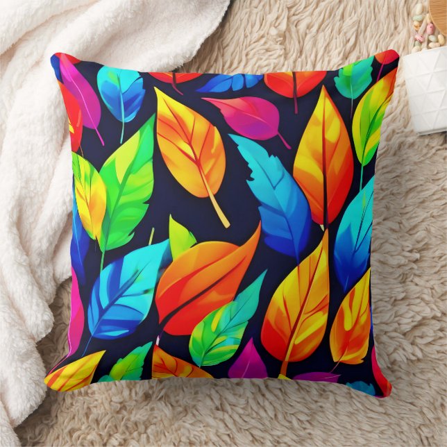 Coussin Vibrant Feuilles d'automne Motif (Couverture)