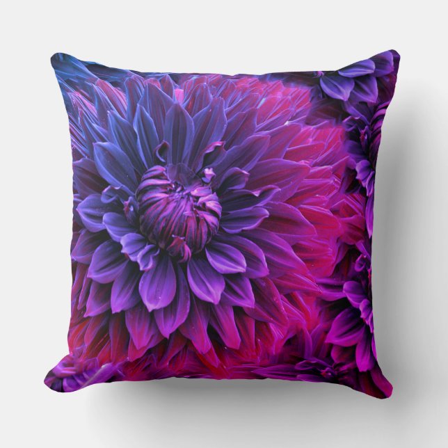 Coussin Vibrant Fractal Blossom Art (Recto)