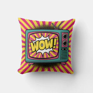 Coussin Vibrant Pop Art Retro TV
