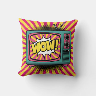 Coussin Vibrant Pop Art Retro TV
