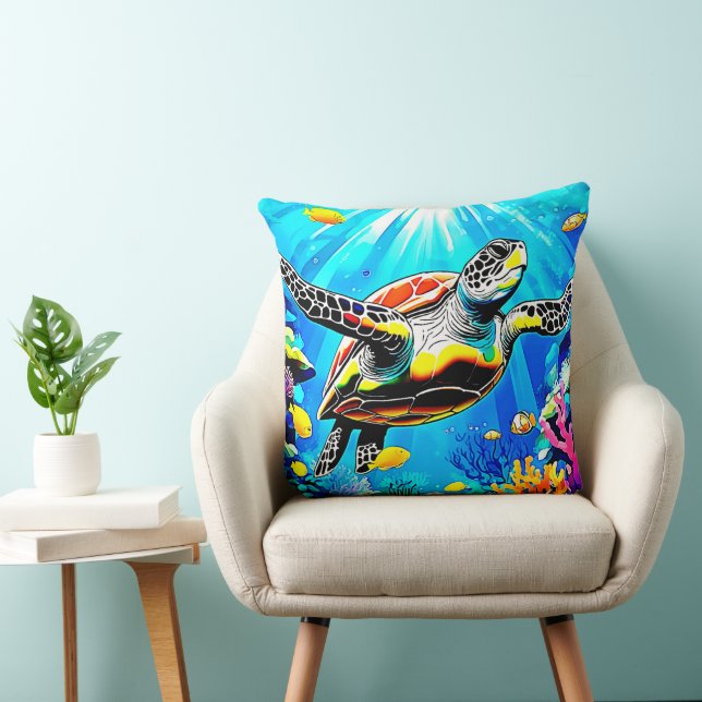 Coussin Vibrant Sea Turtle Dreamscape (Chaise)