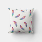 Coussin Vibrant Watercolor Feather All-Over Print (Recto)