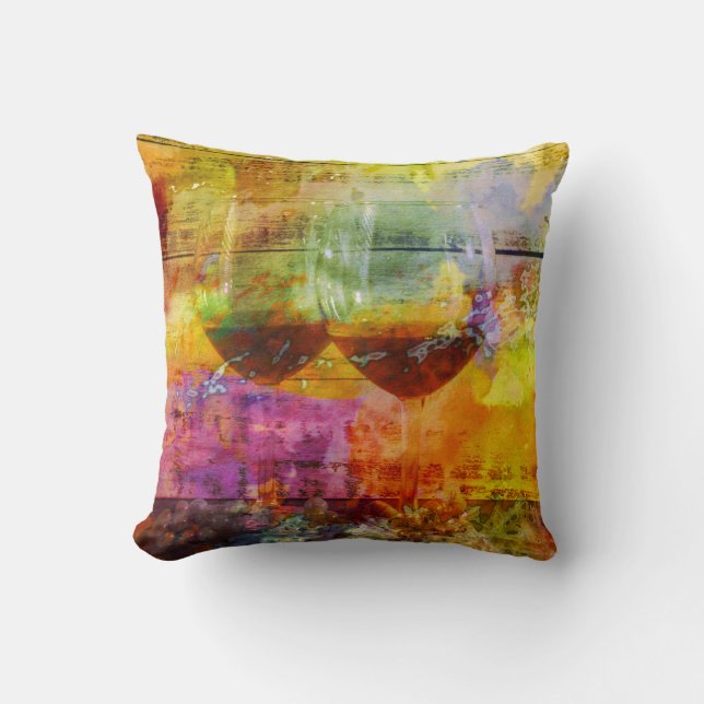 Coussin Vibrant Wine Throw Pillow (Recto)