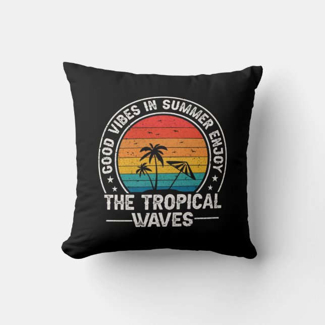 Coussin Vibrations positives d'été Vagues tropicales (Recto)