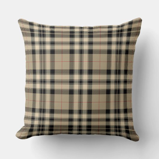 Coussin Vichy Brun Noir Classique (Recto)