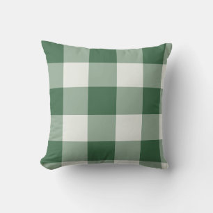 Coussin Vichy grand buffle vert forêt