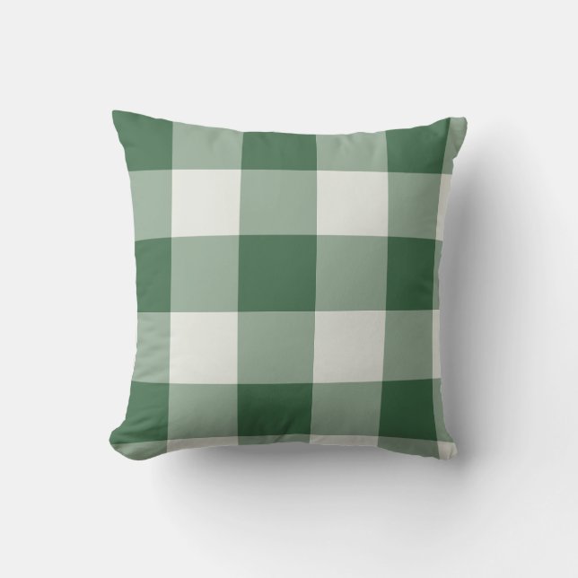 Coussin Vichy grand buffle vert forêt (Recto)