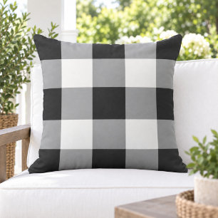 Coussin Vichy Noir Blanc Grand Damier