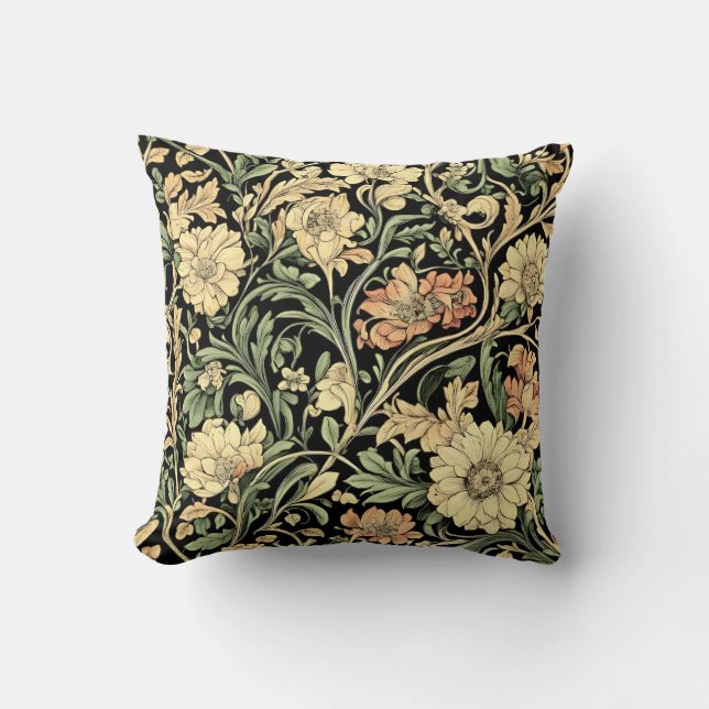 Coussin Victorian-style floral pattern  (Recto)