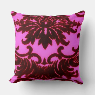 Coussin Victorien Brown Et Rose Madison Damask