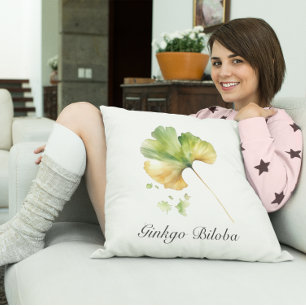 Coussin Vie de plantes : Ginkgo Biloba personnalisable