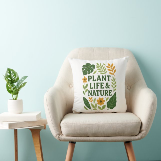 Coussin Vie et nature plante - Design botanique (Chaise)