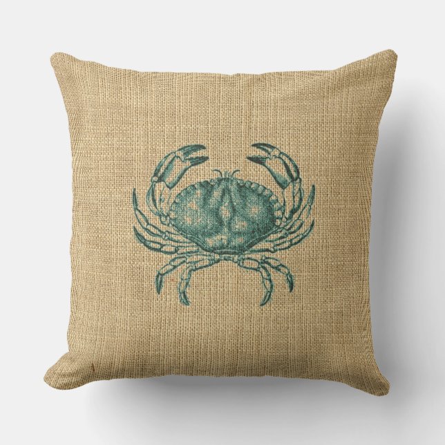 Coussin Vie marine d'illustration de crabe enragé de (Recto)