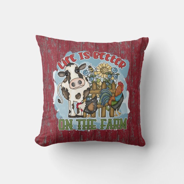 Coussin vie mignonne meilleure ferme de vache (Recto)
