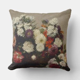 Coussin Vie morte avec fleurs