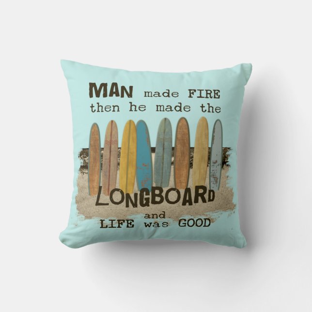 Coussin Vieil humour de surfer (Recto)