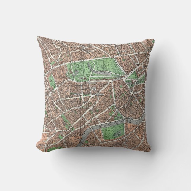 Coussin Vieille carte de Londres (Recto)