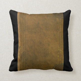 Coussin vieille couverture de livre en cuir