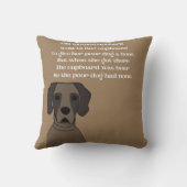 Coussin Vielle Mère Hubbard rime chien mignon en marron (Verso)