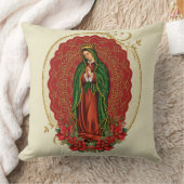 Coussin Vierge Guadalupe Catholique Noël Pointsettia La (Couverture)