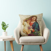 Coussin Vierge Marie béni avec Jésus tenant des raisins (Chaise)