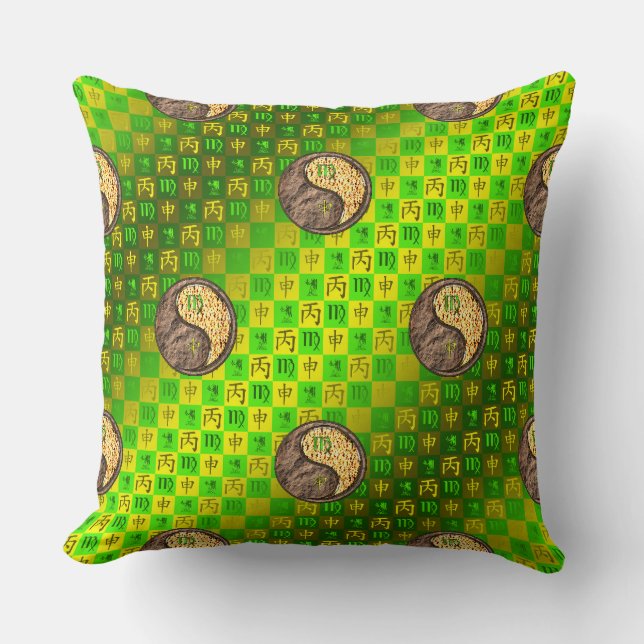 Coussin Vierge & Singe de Feu (Recto)