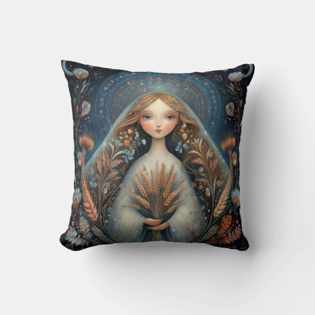 Coussin Vierge Vierge Zodiaque Astrologie Céleste Annivers (Recto)