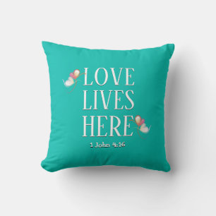Coussin VIES D'AMOUR Modernes ICI Écriture personnalisable