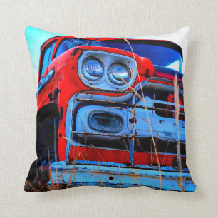 Coussin Vieux camion rouge