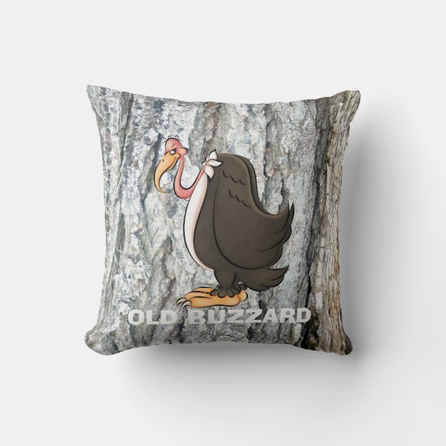 Coussin Vieux carreau de bande dessinée de Buzzard (Recto)