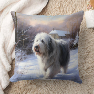 Coussin Vieux chien de berger anglais Laissez tomber la ne