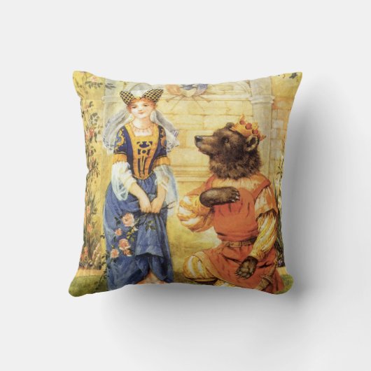 Coussin Vieux Conte de Fée, La Belle et la Bête (Verso)