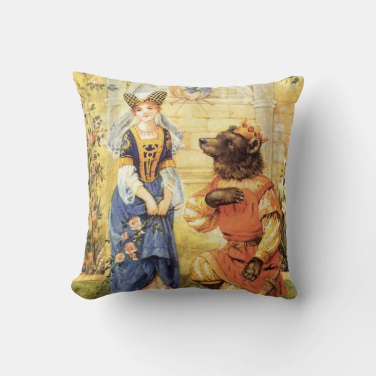 Coussin Vieux Conte de Fée, La Belle et la Bête (Recto)