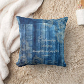 Coussin Vieux livres - ornements dorés - bleu  |  (Couverture)