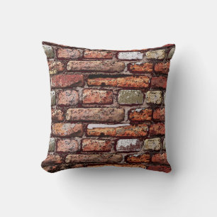 Coussin Vieux mur de briques. Loft.