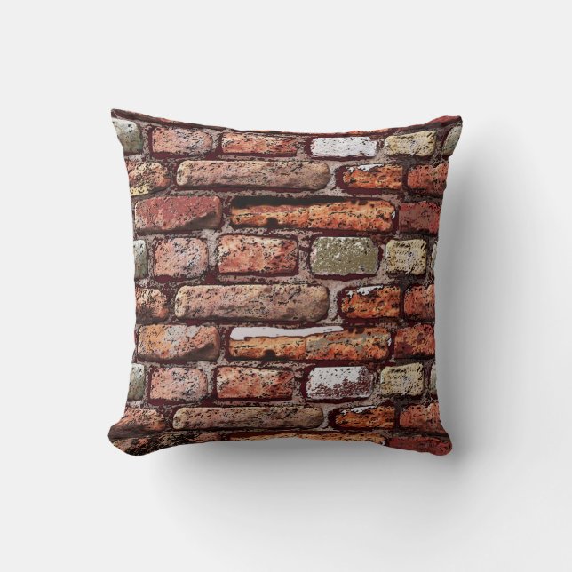 Coussin Vieux mur de briques. Loft. (Recto)