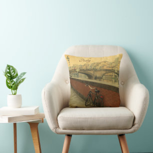 Coussin Vieux pont à Florence, Italie. photo vintage