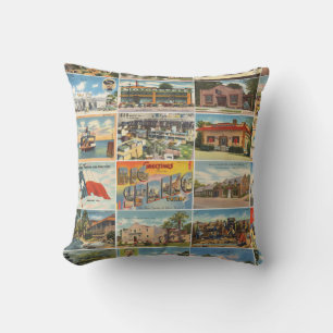 Coussin Vieux Texas Cartes postales Jeter l'oreiller