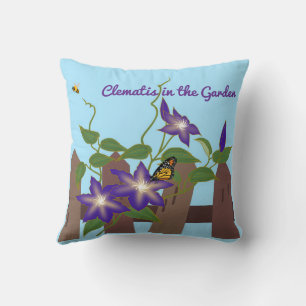Coussin Vigne de clématite dans le jardin