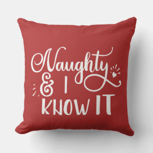 Coussin vilain et je le sais Cadeau de Noël drôle
