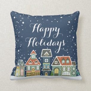 Coussin Village Bendel d'hiver de soirée de vacances de