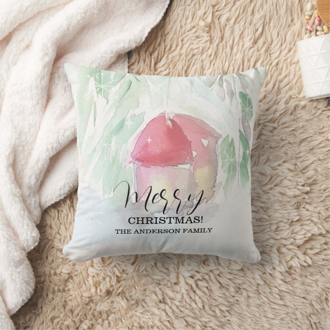 Coussin Village de campagne Noël blanc (Couverture)