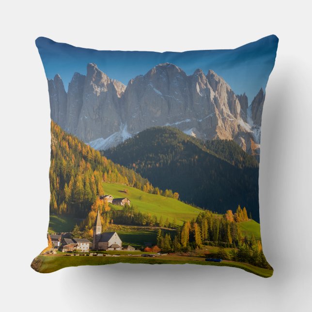 Coussin Village de dolomites dans le carreau de chute (Recto)