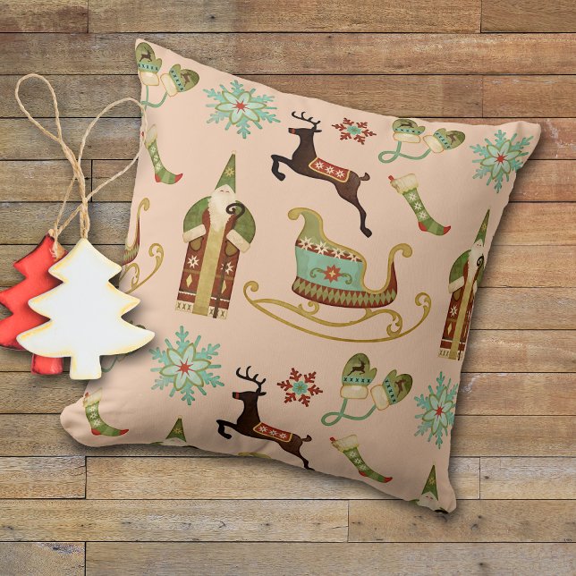 Coussin Village de Noël Motif Vintage (Créateur téléchargé)